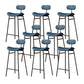 Industrial Armless Bar Stool Faux Leather Bar Chair with Metal Footrest Blue 8 Piece Set Clearhalo 'Bar Furniture' 'Bar Stools' 'bar_stools' 'furn' 'furn_bar_stools' 'Furniture' 'Kitchen & Dining Furniture' 5882851