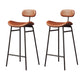 Industrial Armless Bar Stool Faux Leather Bar Chair with Metal Footrest Brown 2 Piece Set Clearhalo 'Bar Furniture' 'Bar Stools' 'bar_stools' 'furn' 'furn_bar_stools' 'Furniture' 'Kitchen & Dining Furniture' 5882853