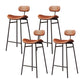 Industrial Armless Bar Stool Faux Leather Bar Chair with Metal Footrest Brown 4 Piece Set Clearhalo 'Bar Furniture' 'Bar Stools' 'bar_stools' 'furn' 'furn_bar_stools' 'Furniture' 'Kitchen & Dining Furniture' 5882854