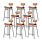 Industrial Armless Bar Stool Faux Leather Bar Chair with Metal Footrest Brown 8 Piece Set Clearhalo 'Bar Furniture' 'Bar Stools' 'bar_stools' 'furn' 'furn_bar_stools' 'Furniture' 'Kitchen & Dining Furniture' 5882856