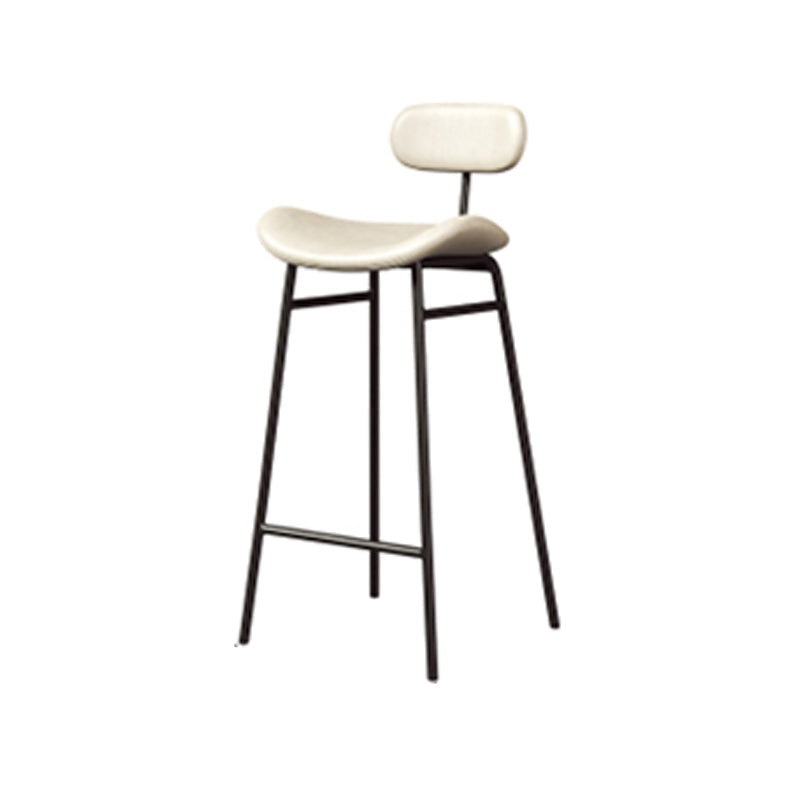 Industrial Armless Bar Stool Faux Leather Bar Chair with Metal Footrest White 1 Piece Clearhalo 'Bar Furniture' 'Bar Stools' 'bar_stools' 'furn' 'furn_bar_stools' 'Furniture' 'Kitchen & Dining Furniture' 5882857