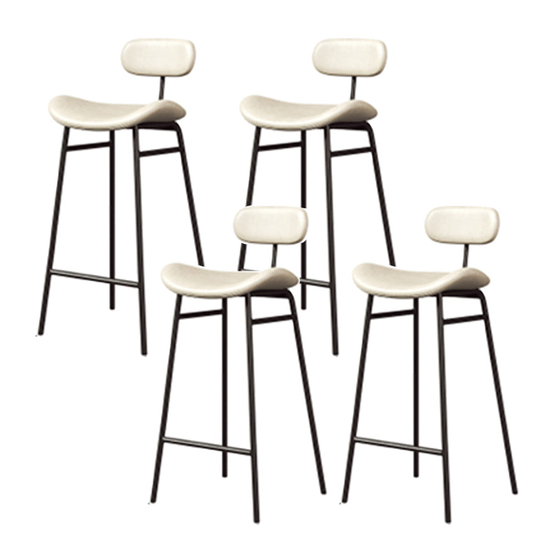 Industrial Armless Bar Stool Faux Leather Bar Chair with Metal Footrest White 4 Piece Set Clearhalo 'Bar Furniture' 'Bar Stools' 'bar_stools' 'furn' 'furn_bar_stools' 'Furniture' 'Kitchen & Dining Furniture' 5882859