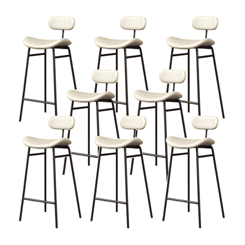 Industrial Armless Bar Stool Faux Leather Bar Chair with Metal Footrest White 8 Piece Set Clearhalo 'Bar Furniture' 'Bar Stools' 'bar_stools' 'furn' 'furn_bar_stools' 'Furniture' 'Kitchen & Dining Furniture' 5882861
