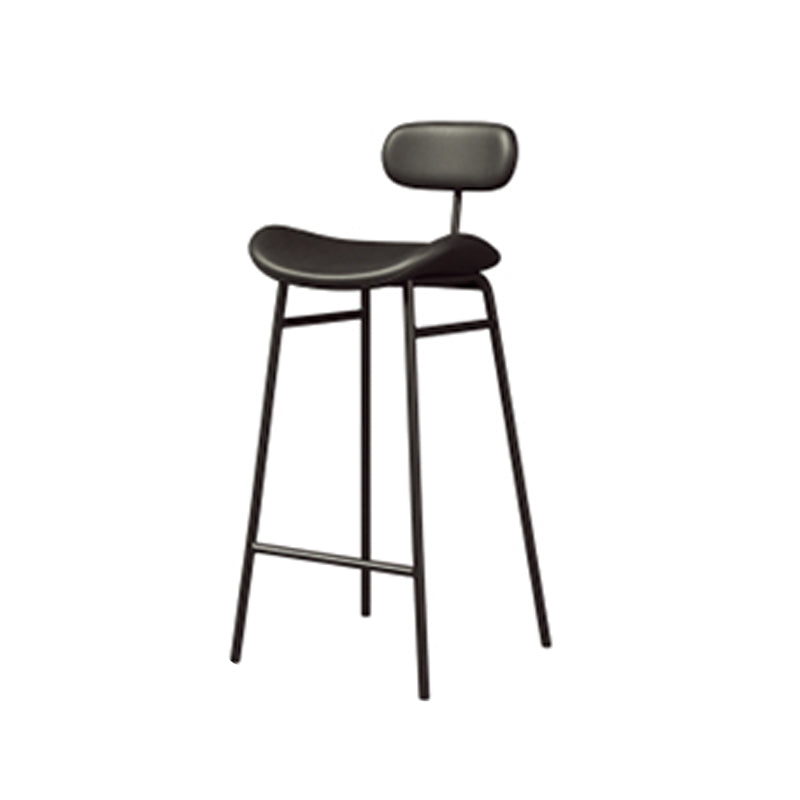 Industrial Armless Bar Stool Faux Leather Bar Chair with Metal Footrest Black 1 Piece Clearhalo 'Bar Furniture' 'Bar Stools' 'bar_stools' 'furn' 'furn_bar_stools' 'Furniture' 'Kitchen & Dining Furniture' 5882862