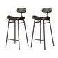 Industrial Armless Bar Stool Faux Leather Bar Chair with Metal Footrest Black 2 Piece Set Clearhalo 'Bar Furniture' 'Bar Stools' 'bar_stools' 'furn' 'furn_bar_stools' 'Furniture' 'Kitchen & Dining Furniture' 5882863