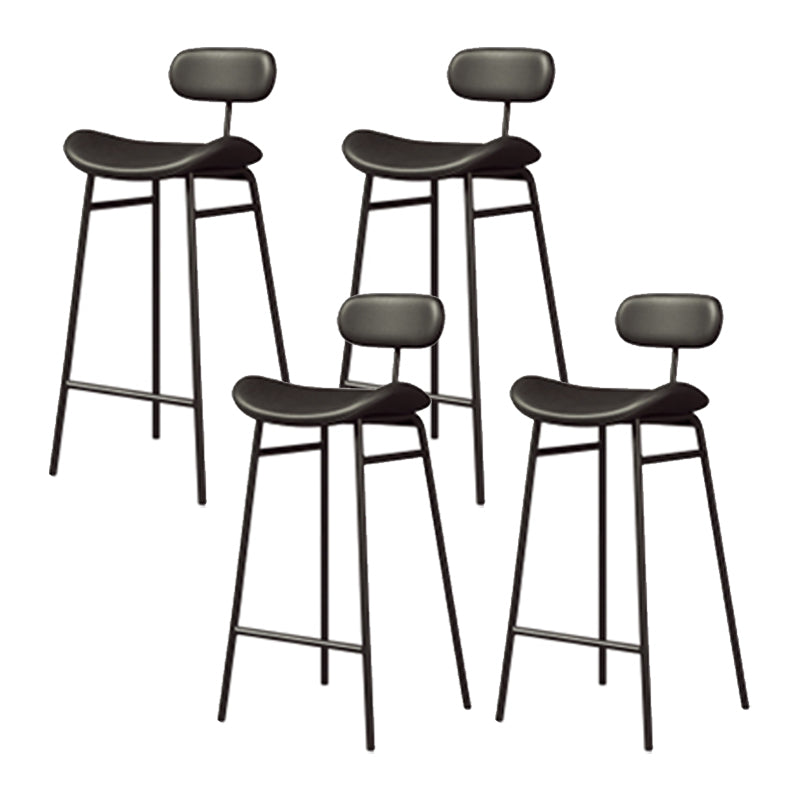 Industrial Armless Bar Stool Faux Leather Bar Chair with Metal Footrest Black 4 Piece Set Clearhalo 'Bar Furniture' 'Bar Stools' 'bar_stools' 'furn' 'furn_bar_stools' 'Furniture' 'Kitchen & Dining Furniture' 5882864