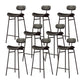 Industrial Armless Bar Stool Faux Leather Bar Chair with Metal Footrest Black 8 Piece Set Clearhalo 'Bar Furniture' 'Bar Stools' 'bar_stools' 'furn' 'furn_bar_stools' 'Furniture' 'Kitchen & Dining Furniture' 5882866