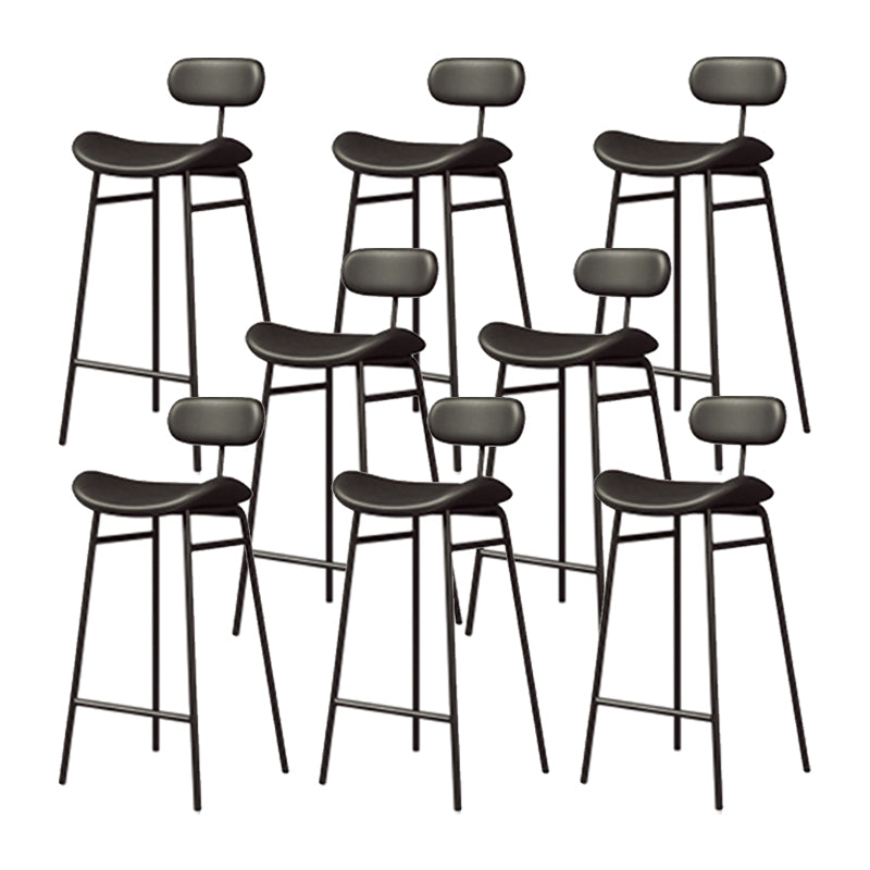 Industrial Armless Bar Stool Faux Leather Bar Chair with Metal Footrest Black 8 Piece Set Clearhalo 'Bar Furniture' 'Bar Stools' 'bar_stools' 'furn' 'furn_bar_stools' 'Furniture' 'Kitchen & Dining Furniture' 5882866