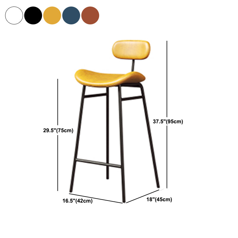 Industrial Armless Bar Stool Faux Leather Bar Chair with Metal Footrest Clearhalo 'Bar Furniture' 'Bar Stools' 'bar_stools' 'furn' 'furn_bar_stools' 'Furniture' 'Kitchen & Dining Furniture' 5882868