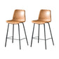 Modern Matte Finish PU Leather Barstool Low Back Restaurant Stool Tan 2 Piece Set Counter Stool(26"H) Clearhalo 'Bar Furniture' 'Bar Stools' 'bar_stools' 'furn' 'furn_bar_stools' 'Furniture' 'Kitchen & Dining Furniture' 5882870