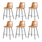 Modern Matte Finish PU Leather Barstool Low Back Restaurant Stool Tan 6 Piece Set Counter Stool(26"H) Clearhalo 'Bar Furniture' 'Bar Stools' 'bar_stools' 'furn' 'furn_bar_stools' 'Furniture' 'Kitchen & Dining Furniture' 5882874