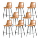 Modern Matte Finish PU Leather Barstool Low Back Restaurant Stool Tan 8 Piece Set Counter Stool(26"H) Clearhalo 'Bar Furniture' 'Bar Stools' 'bar_stools' 'furn' 'furn_bar_stools' 'Furniture' 'Kitchen & Dining Furniture' 5882876