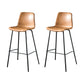 Modern Matte Finish PU Leather Barstool Low Back Restaurant Stool Tan 2 Piece Set Bar Stool(30"H) Clearhalo 'Bar Furniture' 'Bar Stools' 'bar_stools' 'furn' 'furn_bar_stools' 'Furniture' 'Kitchen & Dining Furniture' 5882877