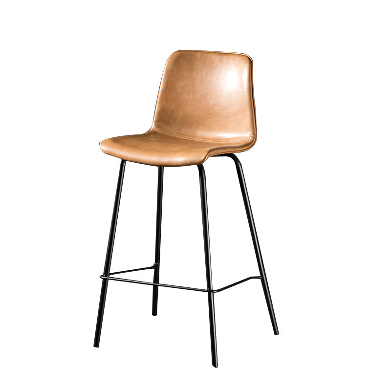 Modern Matte Finish PU Leather Barstool Low Back Restaurant Stool Clearhalo 'Bar Furniture' 'Bar Stools' 'bar_stools' 'furn' 'furn_bar_stools' 'Furniture' 'Kitchen & Dining Furniture' 5882878
