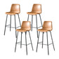 Modern Matte Finish PU Leather Barstool Low Back Restaurant Stool Tan 4 Piece Set Bar Stool(30"H) Clearhalo 'Bar Furniture' 'Bar Stools' 'bar_stools' 'furn' 'furn_bar_stools' 'Furniture' 'Kitchen & Dining Furniture' 5882879