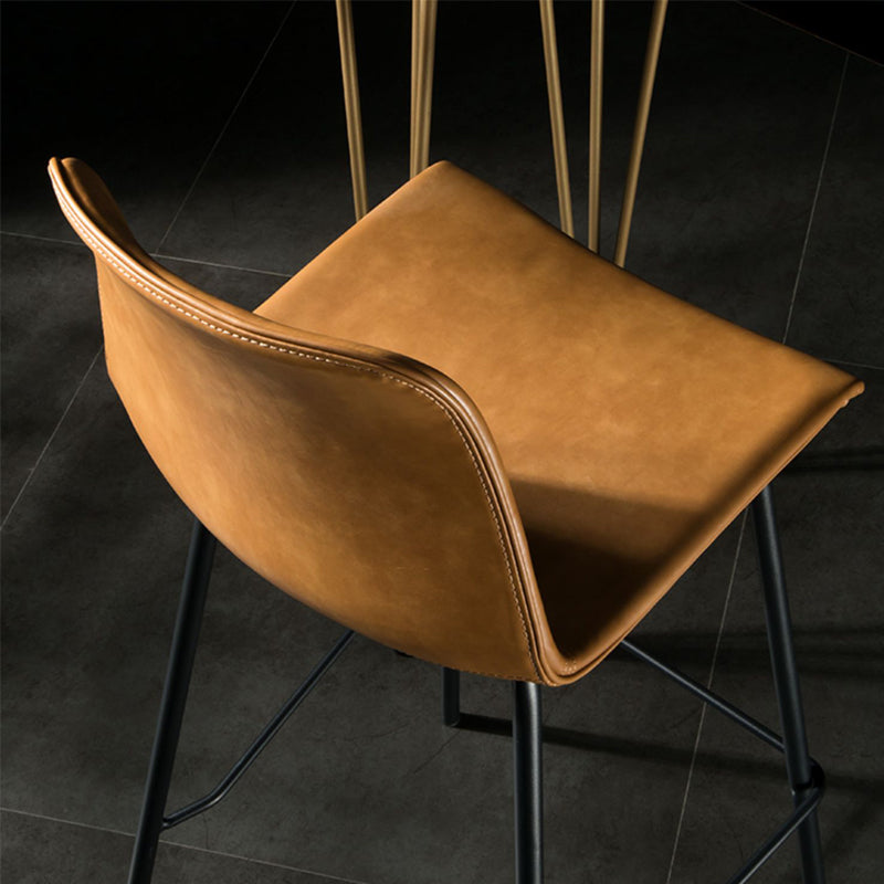 Modern Matte Finish PU Leather Barstool Low Back Restaurant Stool Clearhalo 'Bar Furniture' 'Bar Stools' 'bar_stools' 'furn' 'furn_bar_stools' 'Furniture' 'Kitchen & Dining Furniture' 5882880