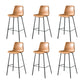Modern Matte Finish PU Leather Barstool Low Back Restaurant Stool Tan 6 Piece Set Bar Stool(30"H) Clearhalo 'Bar Furniture' 'Bar Stools' 'bar_stools' 'furn' 'furn_bar_stools' 'Furniture' 'Kitchen & Dining Furniture' 5882881
