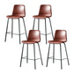 Modern Matte Finish PU Leather Barstool Low Back Restaurant Stool Burgundy 4 Piece Set Counter Stool(26"H) Clearhalo 'Bar Furniture' 'Bar Stools' 'bar_stools' 'furn' 'furn_bar_stools' 'Furniture' 'Kitchen & Dining Furniture' 5882888