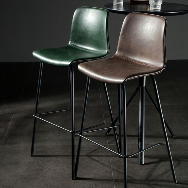 Modern Matte Finish PU Leather Barstool Low Back Restaurant Stool Clearhalo 'Bar Furniture' 'Bar Stools' 'bar_stools' 'furn' 'furn_bar_stools' 'Furniture' 'Kitchen & Dining Furniture' 5882889