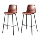 Modern Matte Finish PU Leather Barstool Low Back Restaurant Stool Burgundy 2 Piece Set Bar Stool(30"H) Clearhalo 'Bar Furniture' 'Bar Stools' 'bar_stools' 'furn' 'furn_bar_stools' 'Furniture' 'Kitchen & Dining Furniture' 5882893