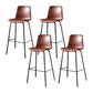 Modern Matte Finish PU Leather Barstool Low Back Restaurant Stool Burgundy 4 Piece Set Bar Stool(30"H) Clearhalo 'Bar Furniture' 'Bar Stools' 'bar_stools' 'furn' 'furn_bar_stools' 'Furniture' 'Kitchen & Dining Furniture' 5882895