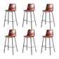 Modern Matte Finish PU Leather Barstool Low Back Restaurant Stool Burgundy 6 Piece Set Bar Stool(30"H) Clearhalo 'Bar Furniture' 'Bar Stools' 'bar_stools' 'furn' 'furn_bar_stools' 'Furniture' 'Kitchen & Dining Furniture' 5882896