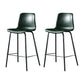 Modern Matte Finish PU Leather Barstool Low Back Restaurant Stool Blackish Green 2 Piece Set Counter Stool(26"H) Clearhalo 'Bar Furniture' 'Bar Stools' 'bar_stools' 'furn' 'furn_bar_stools' 'Furniture' 'Kitchen & Dining Furniture' 5882899