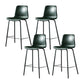 Modern Matte Finish PU Leather Barstool Low Back Restaurant Stool Blackish Green 4 Piece Set Counter Stool(26"H) Clearhalo 'Bar Furniture' 'Bar Stools' 'bar_stools' 'furn' 'furn_bar_stools' 'Furniture' 'Kitchen & Dining Furniture' 5882900