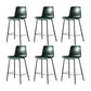 Modern Matte Finish PU Leather Barstool Low Back Restaurant Stool Blackish Green 6 Piece Set Counter Stool(26"H) Clearhalo 'Bar Furniture' 'Bar Stools' 'bar_stools' 'furn' 'furn_bar_stools' 'Furniture' 'Kitchen & Dining Furniture' 5882901