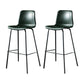 Modern Matte Finish PU Leather Barstool Low Back Restaurant Stool Blackish Green 2 Piece Set Bar Stool(30"H) Clearhalo 'Bar Furniture' 'Bar Stools' 'bar_stools' 'furn' 'furn_bar_stools' 'Furniture' 'Kitchen & Dining Furniture' 5882904