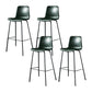 Modern Matte Finish PU Leather Barstool Low Back Restaurant Stool Blackish Green 4 Piece Set Bar Stool(30"H) Clearhalo 'Bar Furniture' 'Bar Stools' 'bar_stools' 'furn' 'furn_bar_stools' 'Furniture' 'Kitchen & Dining Furniture' 5882905