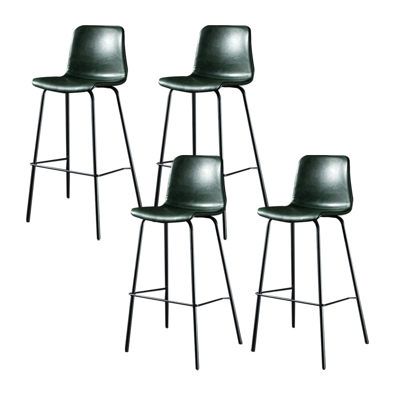 Modern Matte Finish PU Leather Barstool Low Back Restaurant Stool Blackish Green 4 Piece Set Bar Stool(30"H) Clearhalo 'Bar Furniture' 'Bar Stools' 'bar_stools' 'furn' 'furn_bar_stools' 'Furniture' 'Kitchen & Dining Furniture' 5882905