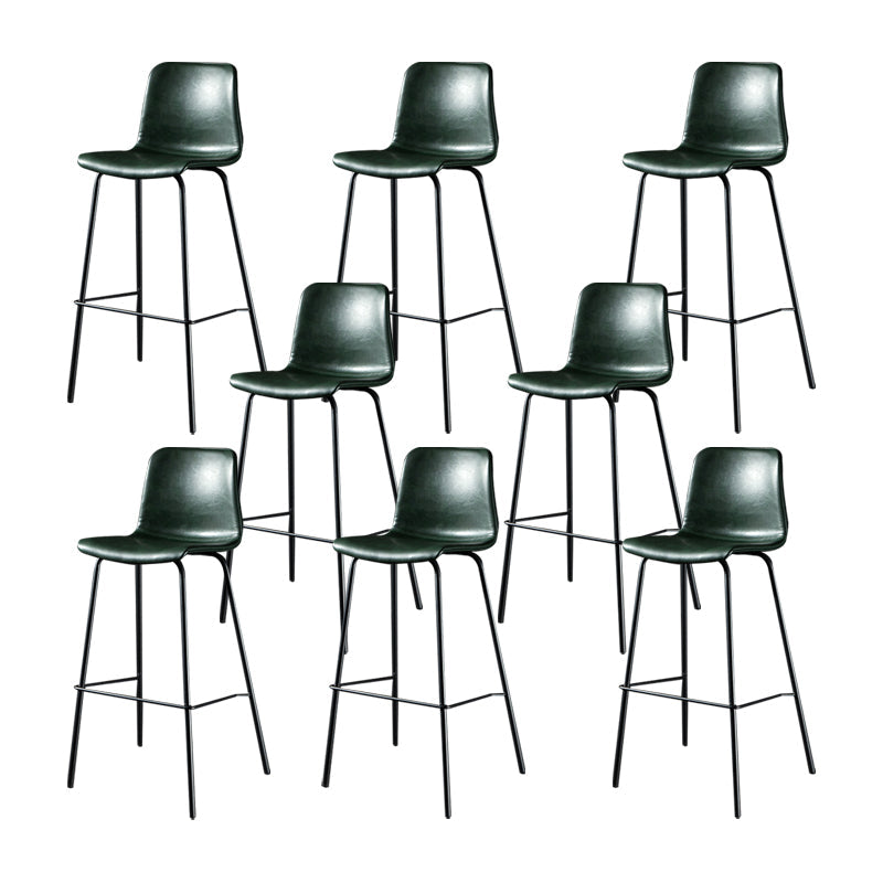 Modern Matte Finish PU Leather Barstool Low Back Restaurant Stool Blackish Green 8 Piece Set Bar Stool(30"H) Clearhalo 'Bar Furniture' 'Bar Stools' 'bar_stools' 'furn' 'furn_bar_stools' 'Furniture' 'Kitchen & Dining Furniture' 5882907