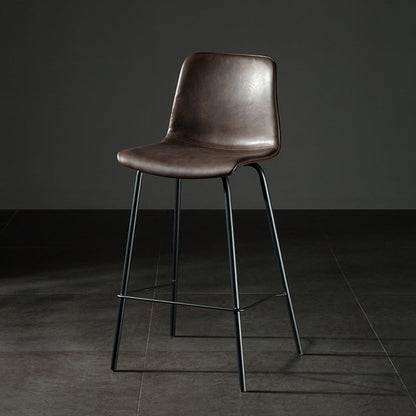 Modern Matte Finish PU Leather Barstool Low Back Restaurant Stool Coffee 1 Piece Counter Stool(26"H) Clearhalo 'Bar Furniture' 'Bar Stools' 'bar_stools' 'furn' 'furn_bar_stools' 'Furniture' 'Kitchen & Dining Furniture' 5882908