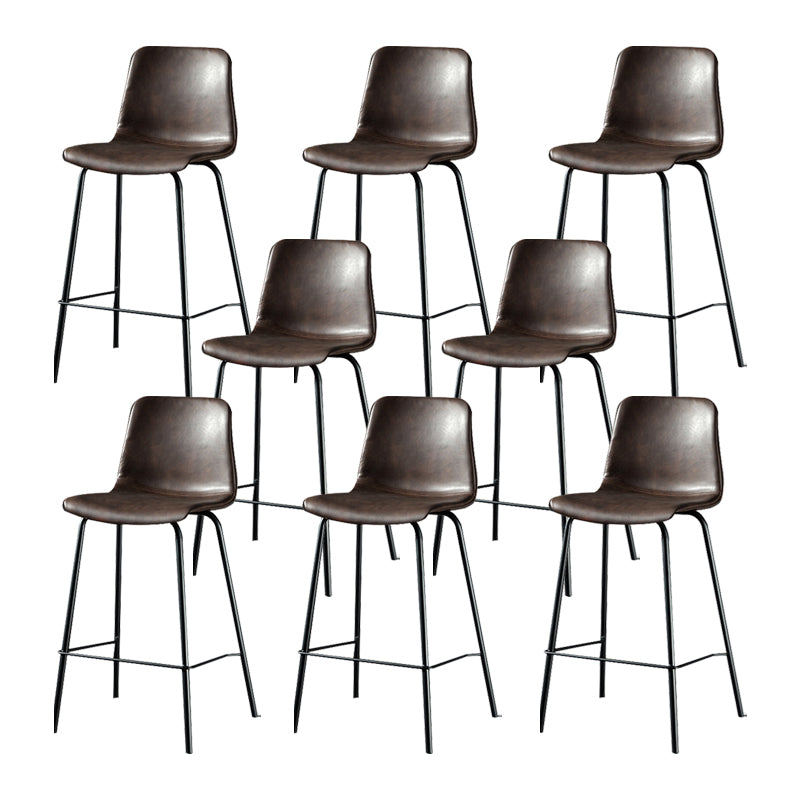 Modern Matte Finish PU Leather Barstool Low Back Restaurant Stool Coffee 8 Piece Set Counter Stool(26"H) Clearhalo 'Bar Furniture' 'Bar Stools' 'bar_stools' 'furn' 'furn_bar_stools' 'Furniture' 'Kitchen & Dining Furniture' 5882912