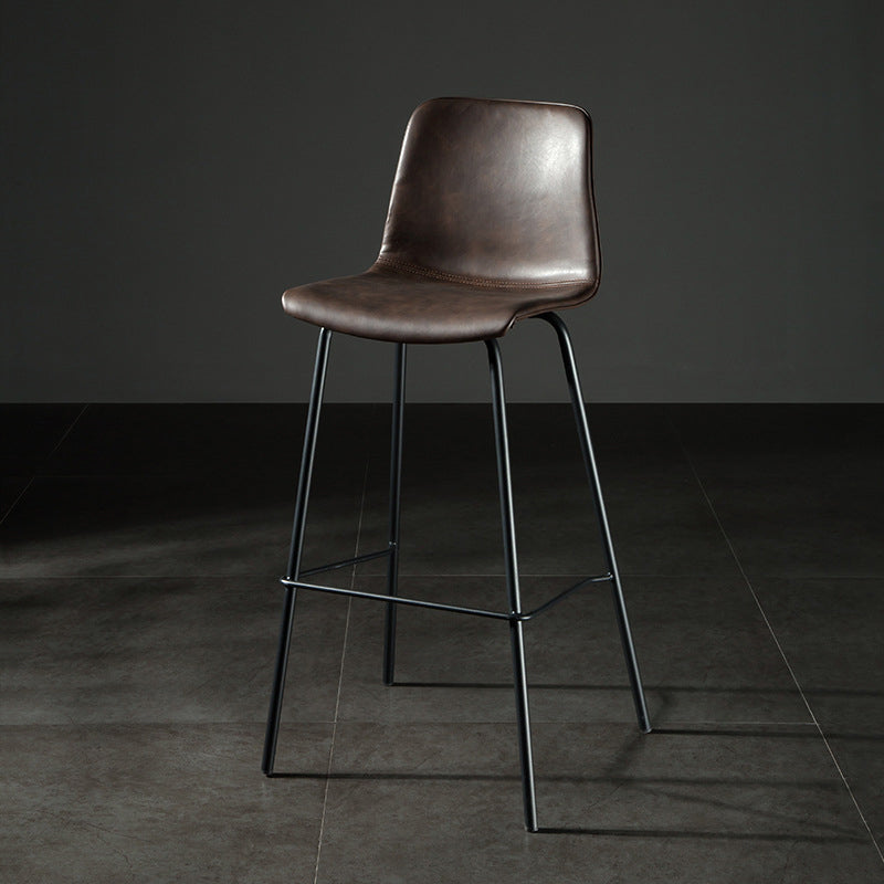 Modern Matte Finish PU Leather Barstool Low Back Restaurant Stool Coffee 1 Piece Bar Stool(30"H) Clearhalo 'Bar Furniture' 'Bar Stools' 'bar_stools' 'furn' 'furn_bar_stools' 'Furniture' 'Kitchen & Dining Furniture' 5882913