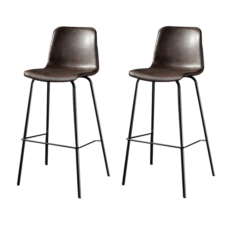 Modern Matte Finish PU Leather Barstool Low Back Restaurant Stool Coffee 2 Piece Set Bar Stool(30"H) Clearhalo 'Bar Furniture' 'Bar Stools' 'bar_stools' 'furn' 'furn_bar_stools' 'Furniture' 'Kitchen & Dining Furniture' 5882914