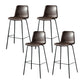 Modern Matte Finish PU Leather Barstool Low Back Restaurant Stool Coffee 4 Piece Set Bar Stool(30"H) Clearhalo 'Bar Furniture' 'Bar Stools' 'bar_stools' 'furn' 'furn_bar_stools' 'Furniture' 'Kitchen & Dining Furniture' 5882915