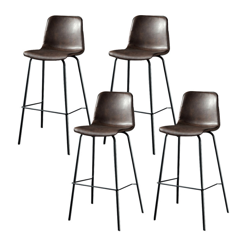 Modern Matte Finish PU Leather Barstool Low Back Restaurant Stool Coffee 4 Piece Set Bar Stool(30"H) Clearhalo 'Bar Furniture' 'Bar Stools' 'bar_stools' 'furn' 'furn_bar_stools' 'Furniture' 'Kitchen & Dining Furniture' 5882915