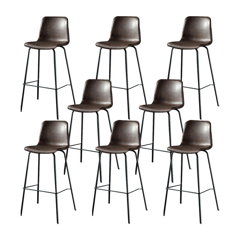 Modern Matte Finish PU Leather Barstool Low Back Restaurant Stool Coffee 8 Piece Set Bar Stool(30"H) Clearhalo 'Bar Furniture' 'Bar Stools' 'bar_stools' 'furn' 'furn_bar_stools' 'Furniture' 'Kitchen & Dining Furniture' 5882917