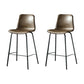 Modern Matte Finish PU Leather Barstool Low Back Restaurant Stool Brown 2 Piece Set Counter Stool(26"H) Clearhalo 'Bar Furniture' 'Bar Stools' 'bar_stools' 'furn' 'furn_bar_stools' 'Furniture' 'Kitchen & Dining Furniture' 5882919