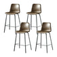 Modern Matte Finish PU Leather Barstool Low Back Restaurant Stool Brown 4 Piece Set Counter Stool(26"H) Clearhalo 'Bar Furniture' 'Bar Stools' 'bar_stools' 'furn' 'furn_bar_stools' 'Furniture' 'Kitchen & Dining Furniture' 5882920