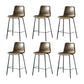 Modern Matte Finish PU Leather Barstool Low Back Restaurant Stool Brown 6 Piece Set Counter Stool(26"H) Clearhalo 'Bar Furniture' 'Bar Stools' 'bar_stools' 'furn' 'furn_bar_stools' 'Furniture' 'Kitchen & Dining Furniture' 5882921