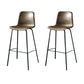 Modern Matte Finish PU Leather Barstool Low Back Restaurant Stool Brown 2 Piece Set Bar Stool(30"H) Clearhalo 'Bar Furniture' 'Bar Stools' 'bar_stools' 'furn' 'furn_bar_stools' 'Furniture' 'Kitchen & Dining Furniture' 5882924