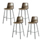 Modern Matte Finish PU Leather Barstool Low Back Restaurant Stool Brown 4 Piece Set Bar Stool(30"H) Clearhalo 'Bar Furniture' 'Bar Stools' 'bar_stools' 'furn' 'furn_bar_stools' 'Furniture' 'Kitchen & Dining Furniture' 5882925