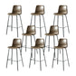Modern Matte Finish PU Leather Barstool Low Back Restaurant Stool Brown 8 Piece Set Bar Stool(30"H) Clearhalo 'Bar Furniture' 'Bar Stools' 'bar_stools' 'furn' 'furn_bar_stools' 'Furniture' 'Kitchen & Dining Furniture' 5882927