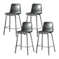 Modern Matte Finish PU Leather Barstool Low Back Restaurant Stool Grey 4 Piece Set Counter Stool(26"H) Clearhalo 'Bar Furniture' 'Bar Stools' 'bar_stools' 'furn' 'furn_bar_stools' 'Furniture' 'Kitchen & Dining Furniture' 5882930