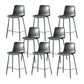 Modern Matte Finish PU Leather Barstool Low Back Restaurant Stool Grey 8 Piece Set Counter Stool(26"H) Clearhalo 'Bar Furniture' 'Bar Stools' 'bar_stools' 'furn' 'furn_bar_stools' 'Furniture' 'Kitchen & Dining Furniture' 5882932