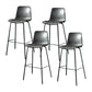 Modern Matte Finish PU Leather Barstool Low Back Restaurant Stool Grey 4 Piece Set Bar Stool(30"H) Clearhalo 'Bar Furniture' 'Bar Stools' 'bar_stools' 'furn' 'furn_bar_stools' 'Furniture' 'Kitchen & Dining Furniture' 5882935