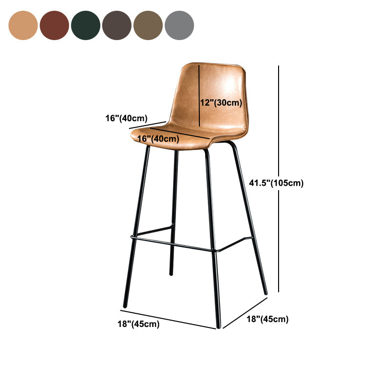 Modern Matte Finish PU Leather Barstool Low Back Restaurant Stool Clearhalo 'Bar Furniture' 'Bar Stools' 'bar_stools' 'furn' 'furn_bar_stools' 'Furniture' 'Kitchen & Dining Furniture' 5882939
